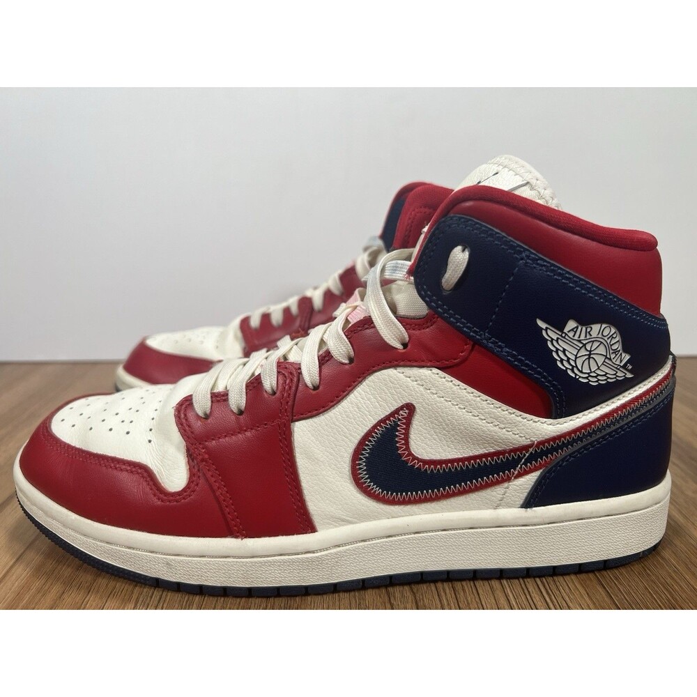 Air Jordan 1 SE 2022 Mid USA Gym Red/Midnight Navy Women’s Size 10